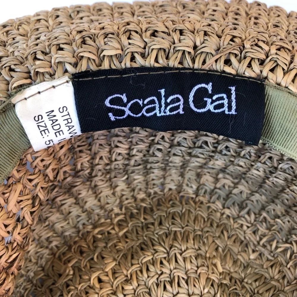 Scala Gal Women’s Straw Floppy Packable Beach‎ Sun Hat Sombrero Size 57cm